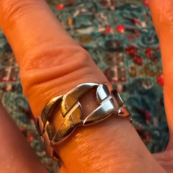 Silver Stainless Steel Chain-Link Ring - Picture 6 of 7
